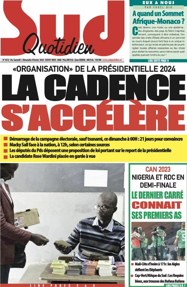 Revue de presse : l'adresse de Macky à la Nation à la UNE 4 adresse