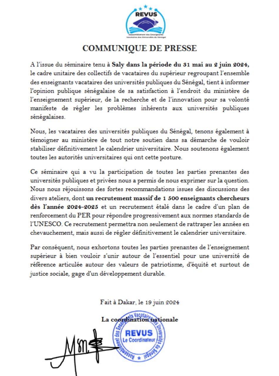 Les enseignants vacataires félicitent le ministre Abdourahmane Diouf 1 IMG 20240620 WA0026