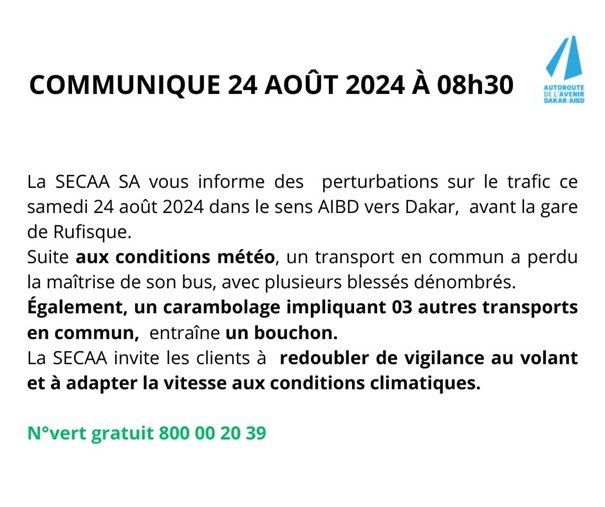 communique route 24 aout