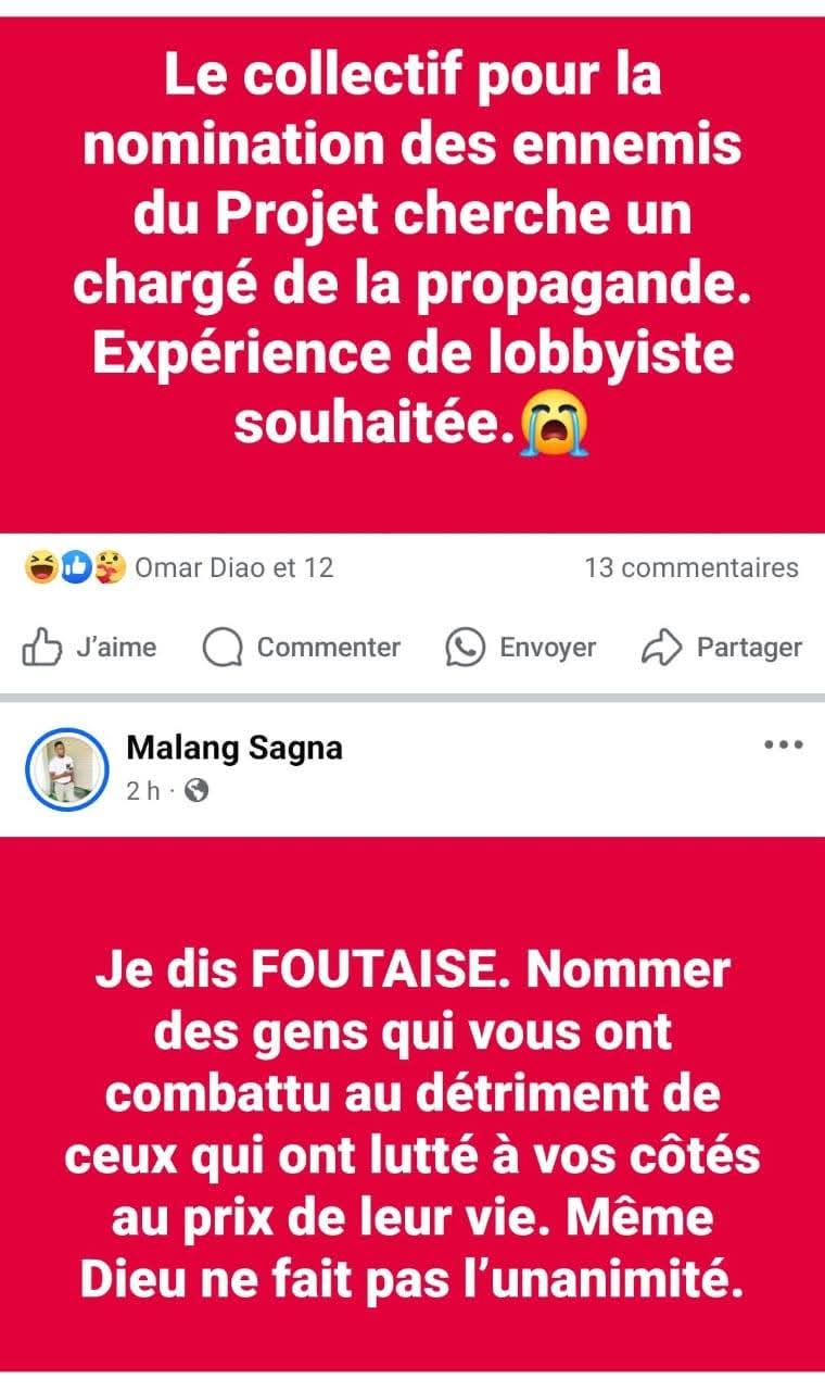 Les frustrés du Pastef tapent sur Diomaye…une nomination polémique 8 FB IMG 1736006537063