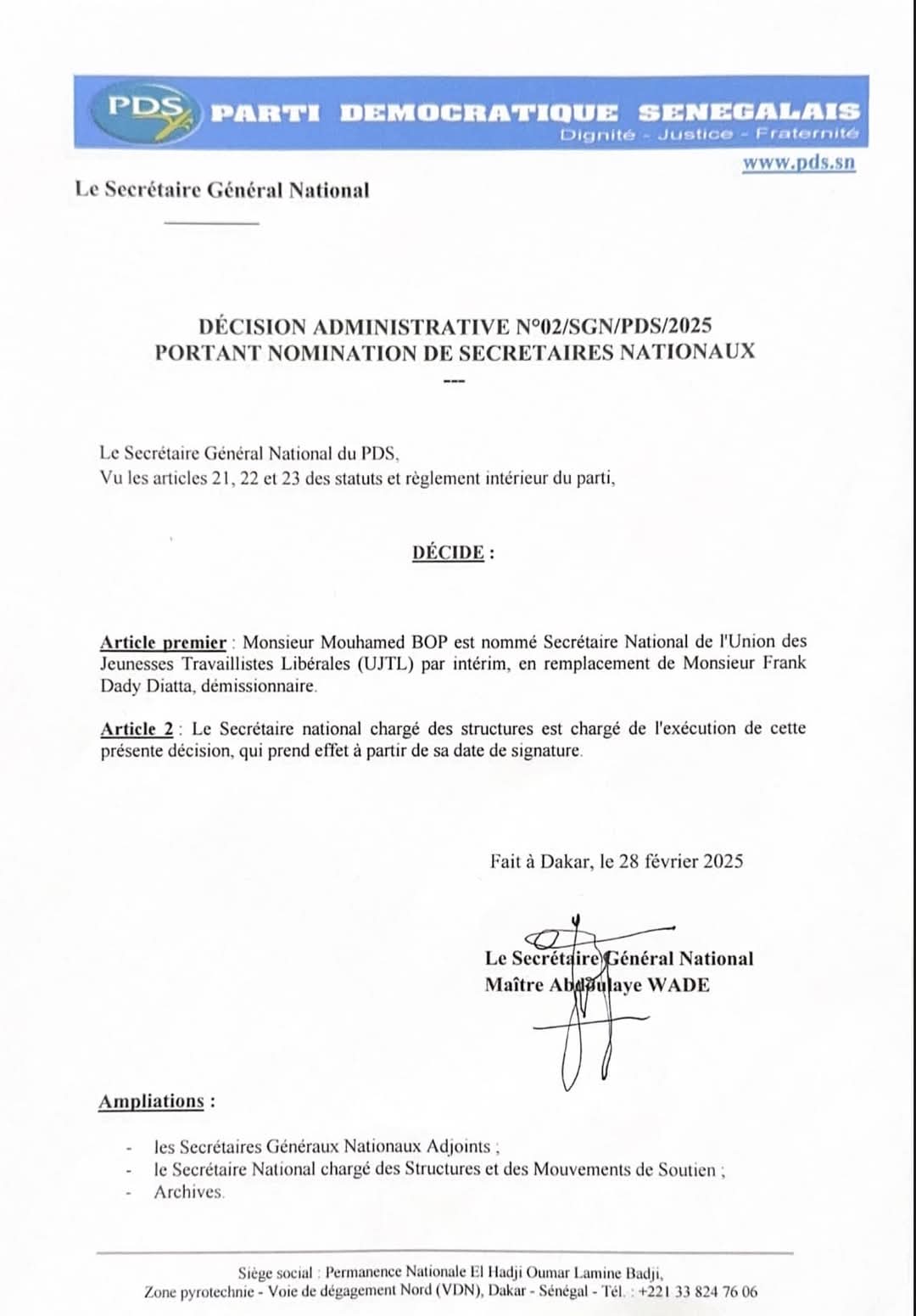 UJTL : Le remplaçant de Frank Dady Diatta connu 1 FB IMG 1741124032096 1