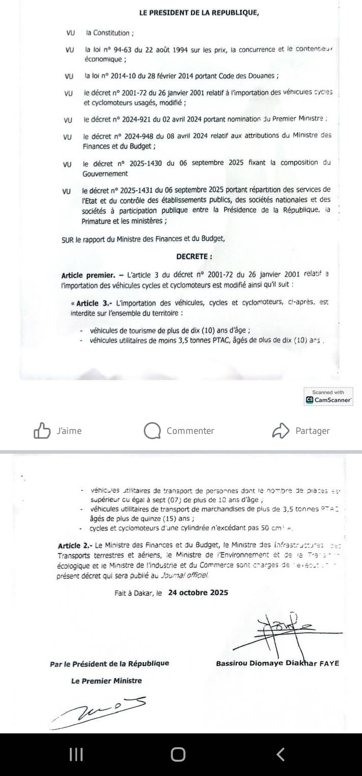 Importation de véhicules d’occasion : le décret sur le relèvement de la limite d’âge signé 1 690b44363a5fa qgxpzNNX3M 1