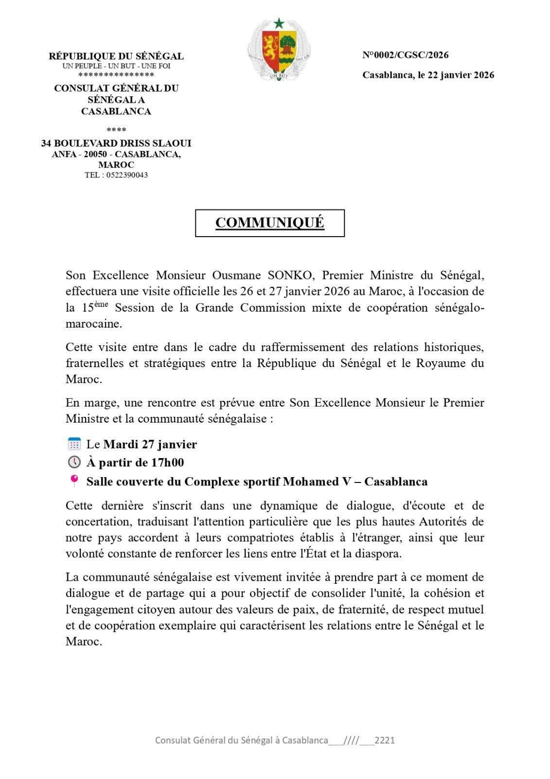 Ousmane Sonko attendu au Maroc les 26 et 27 janvier 1 FB IMG 1769208438369