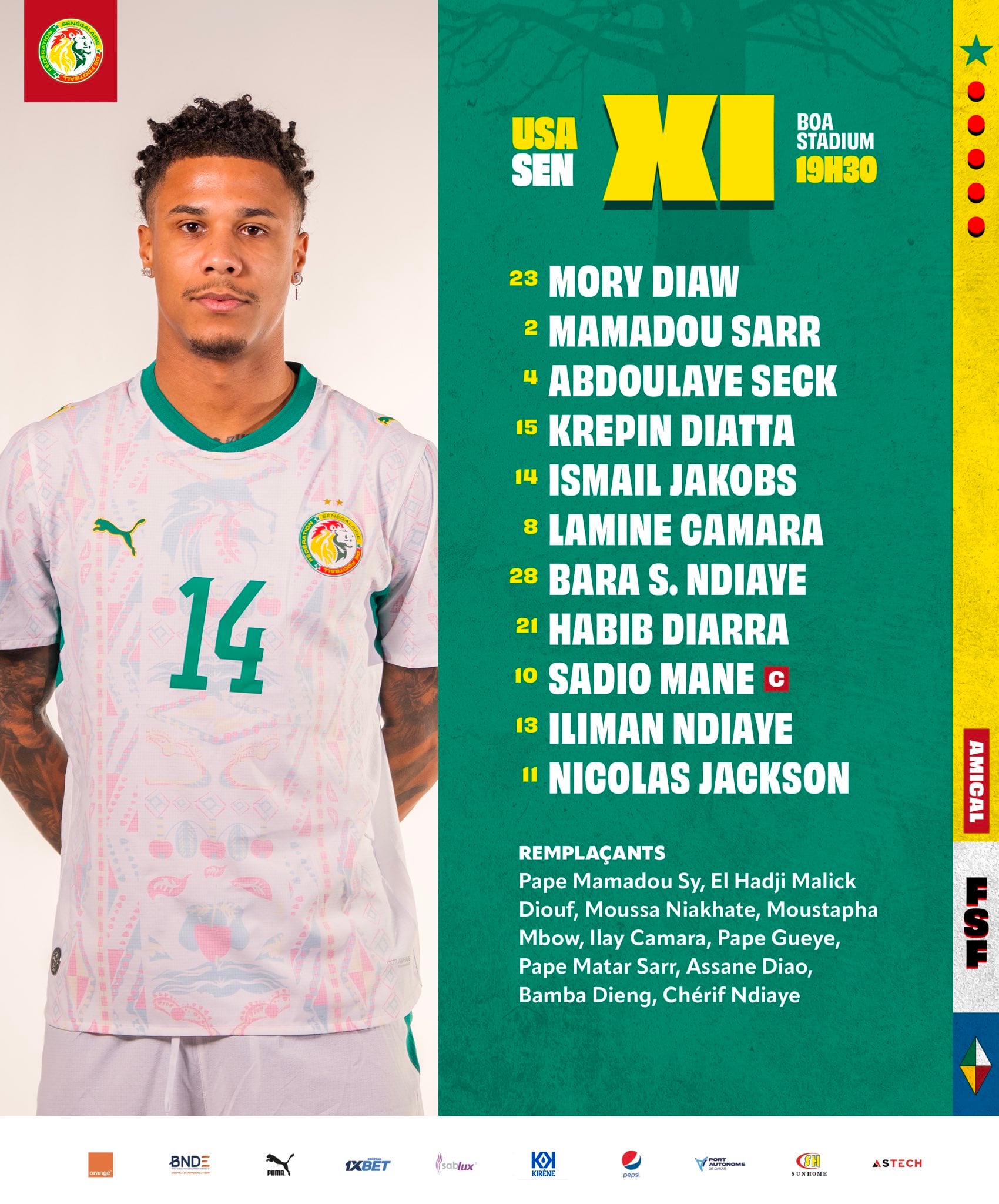 Sénégal vs USA : Le onze officiel de Pape Thiaw 1