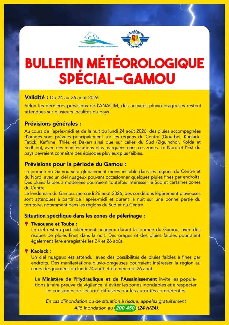 Gamou 2026 : l’ANACIM annonce des risques de pluies et d’orages 1 1787597603858