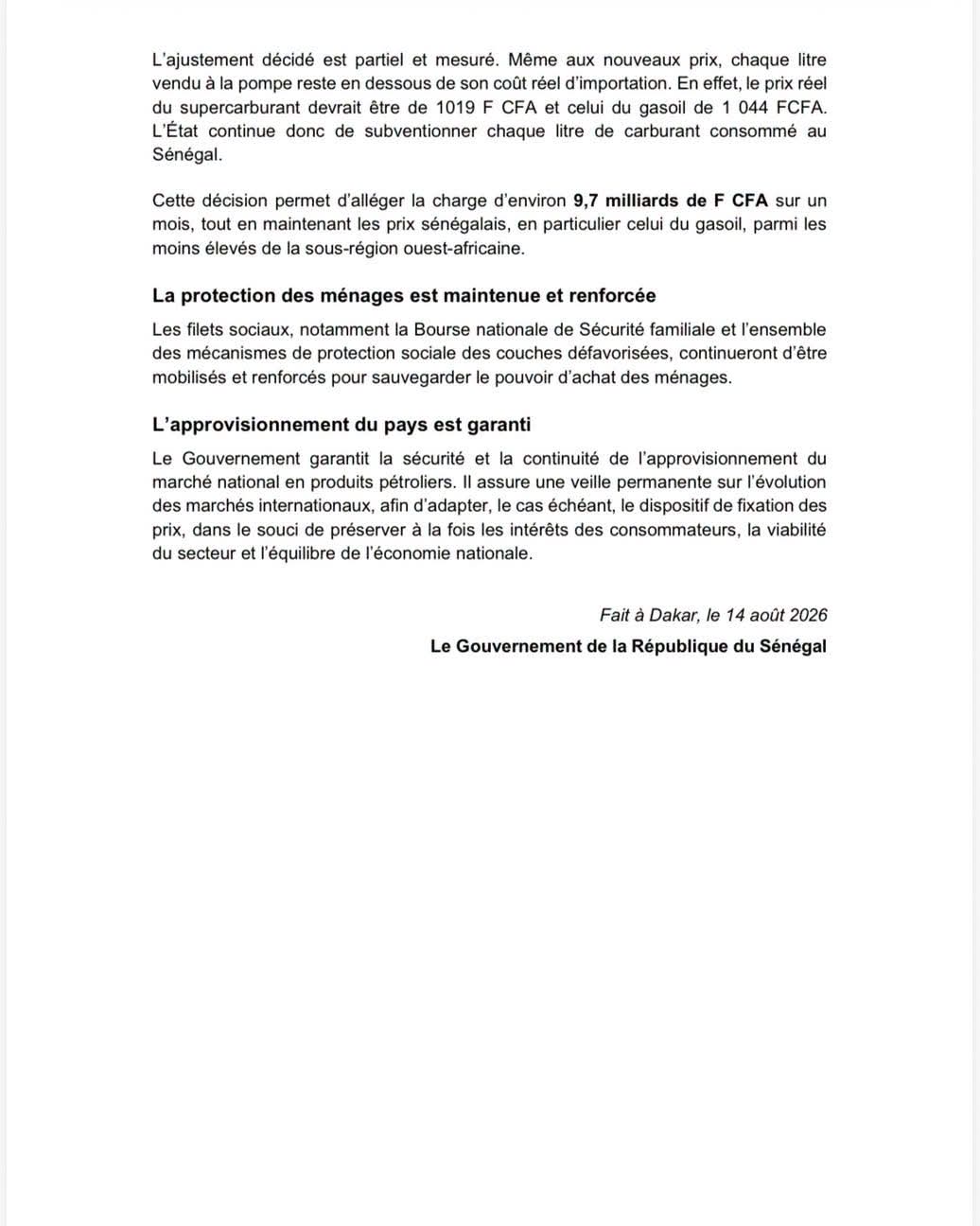 Carburants : Le gouvernement justifie la hausse des prix et maintient les subventions 2 FB IMG 1786795639427