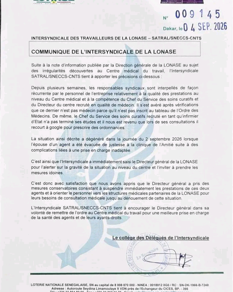 LONASE : l’Intersyndicale alerte sur la gestion du Centre médical du travail 1 1788550613764