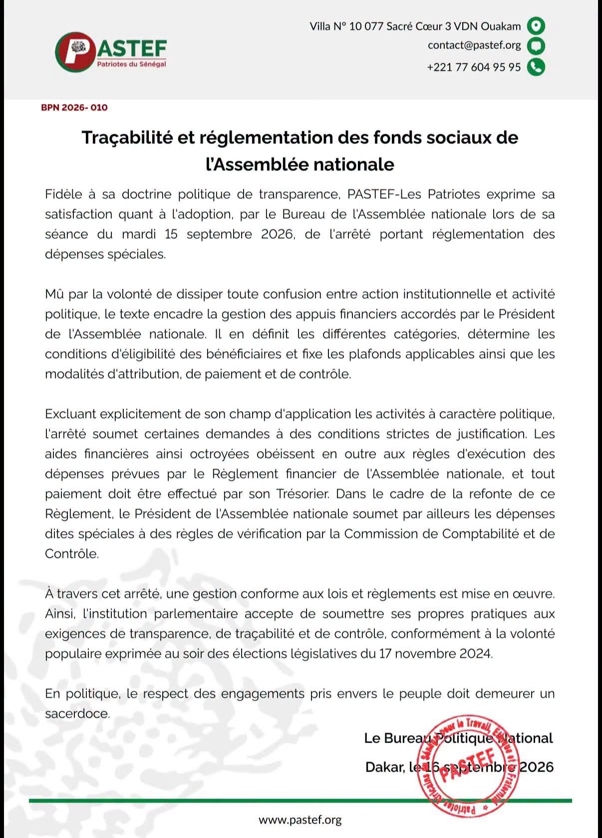 Assemblée nationale : Les dépenses spéciales désormais encadrées 1 797653422 1402691834528545 2884633896712108267 n