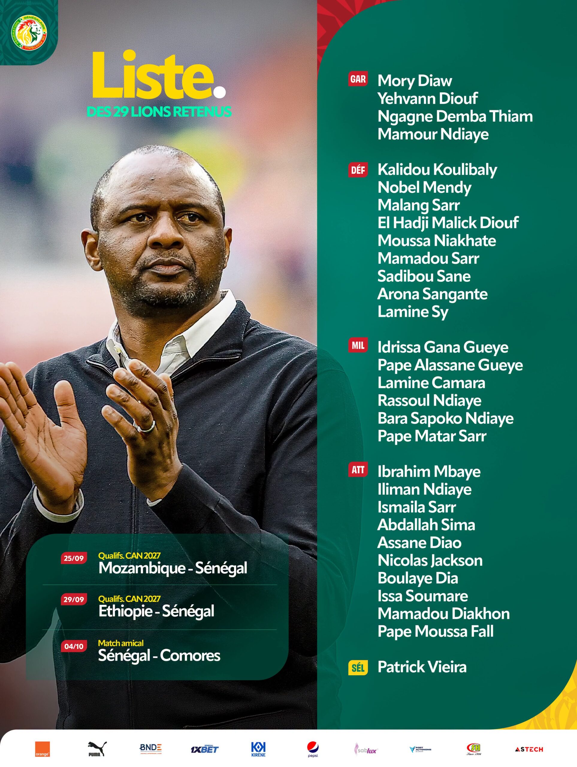 Première liste de Patrick Vieira : Mamour Ndiaye et Ngagne Demba Thiam découvrent la Tanière 23 Première liste de Patrick Vieira : Mamour Ndiaye et Ngagne Demba Thiam découvrent la Tanière