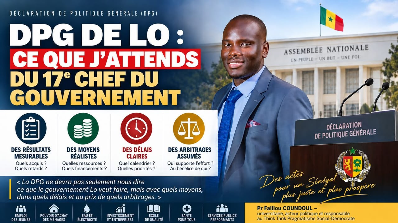 DPG d’Al Aminou Lô : Le Pr Falilou Coundoul attend des résultats, pas de nouvelles promesses 21 DPG d’Al Aminou Lô : Le Pr Falilou Coundoul attend des résultats, pas de nouvelles promesses