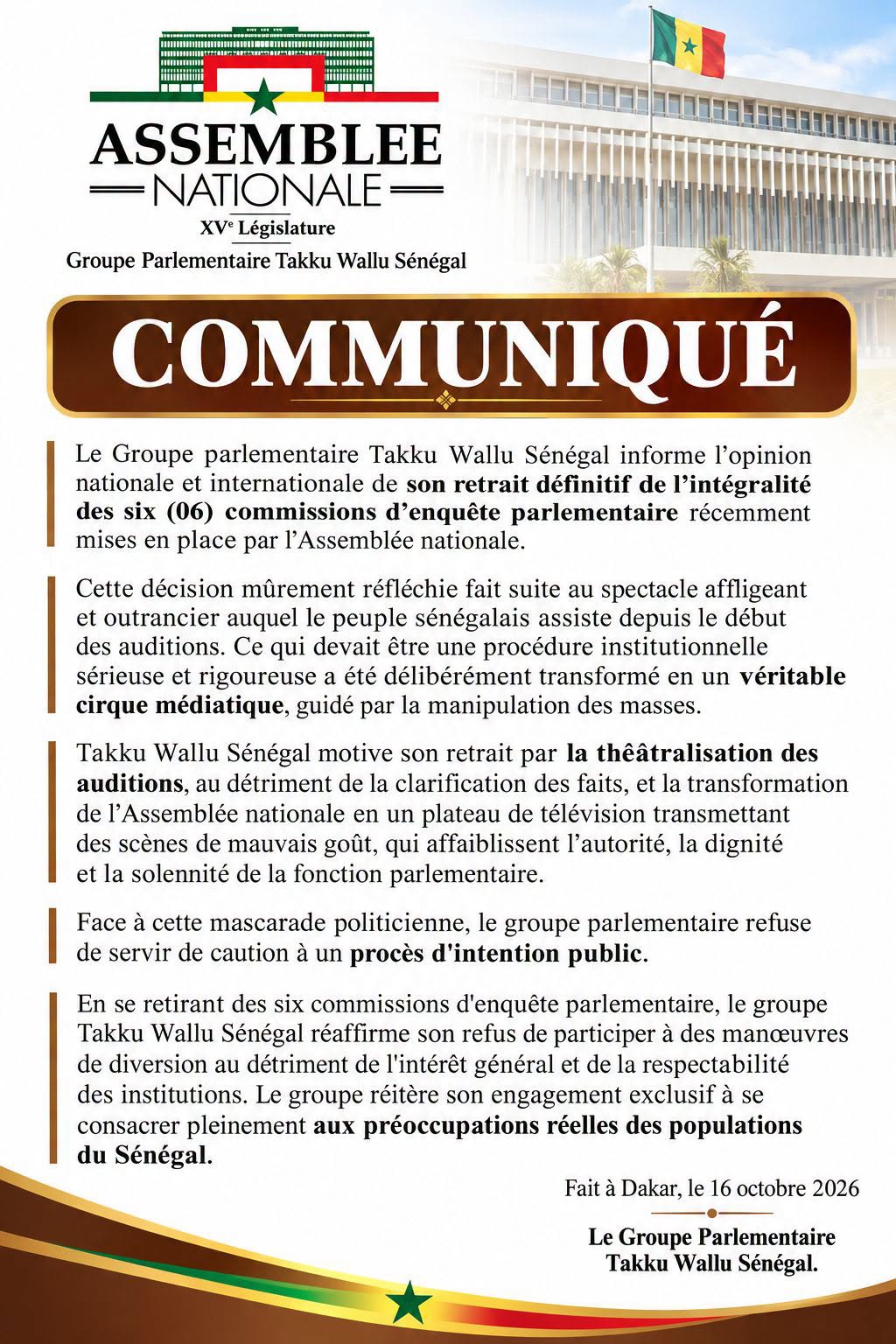 Commissions d’enquête parlementaires : Takku Wallu Sénégal se retire des six commissions 1 853937371 956884690349130 5228571653249948776 n